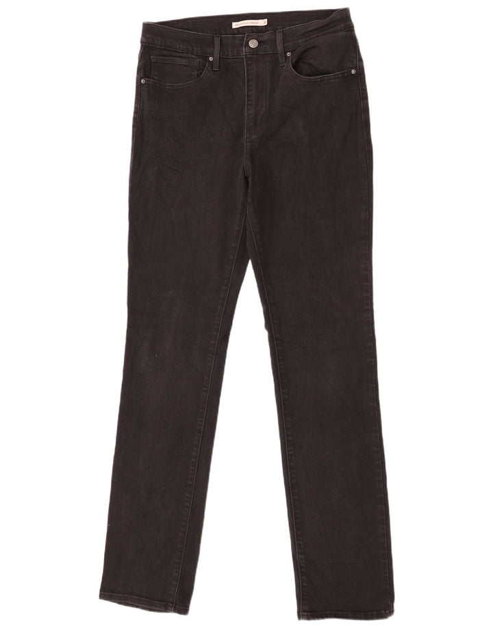 Женские прямые джинсы Levi's 724 с высокой посадкой W30 L34, черный хлопок