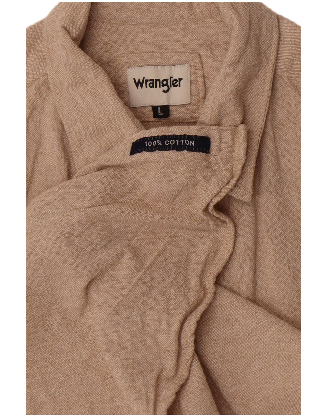 Мужская рубашка с коротким рукавом Wrangler, большая, бежевая, хлопок