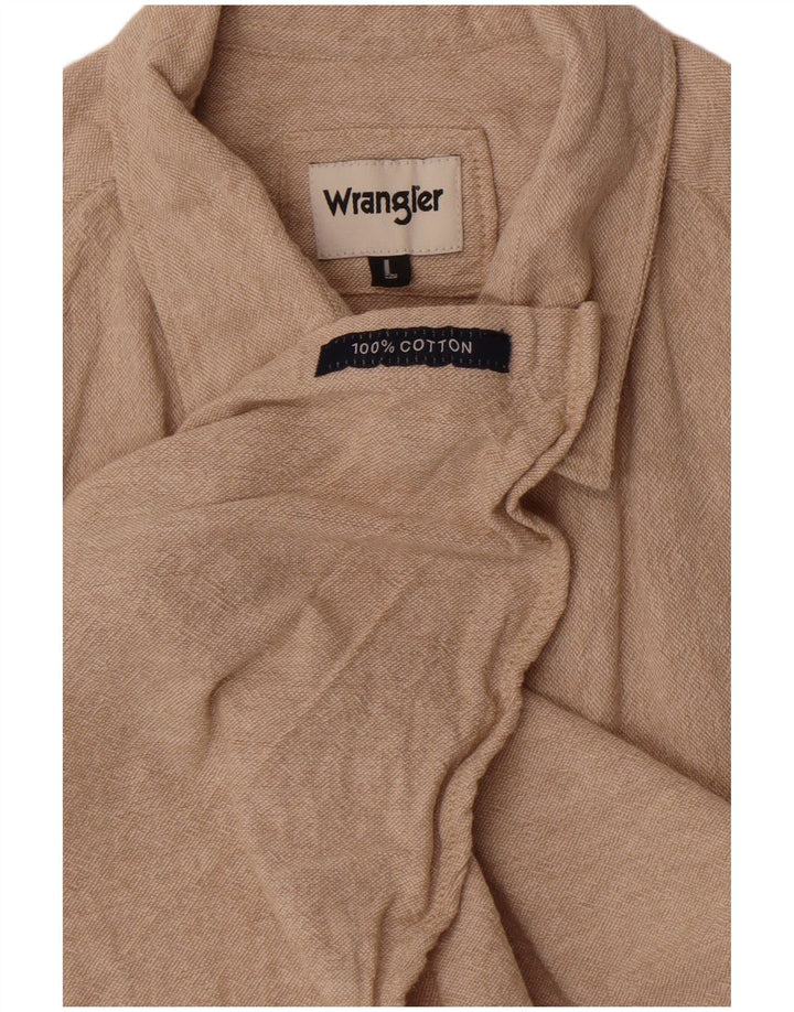 Мужская рубашка с коротким рукавом Wrangler, большая, бежевая, хлопок