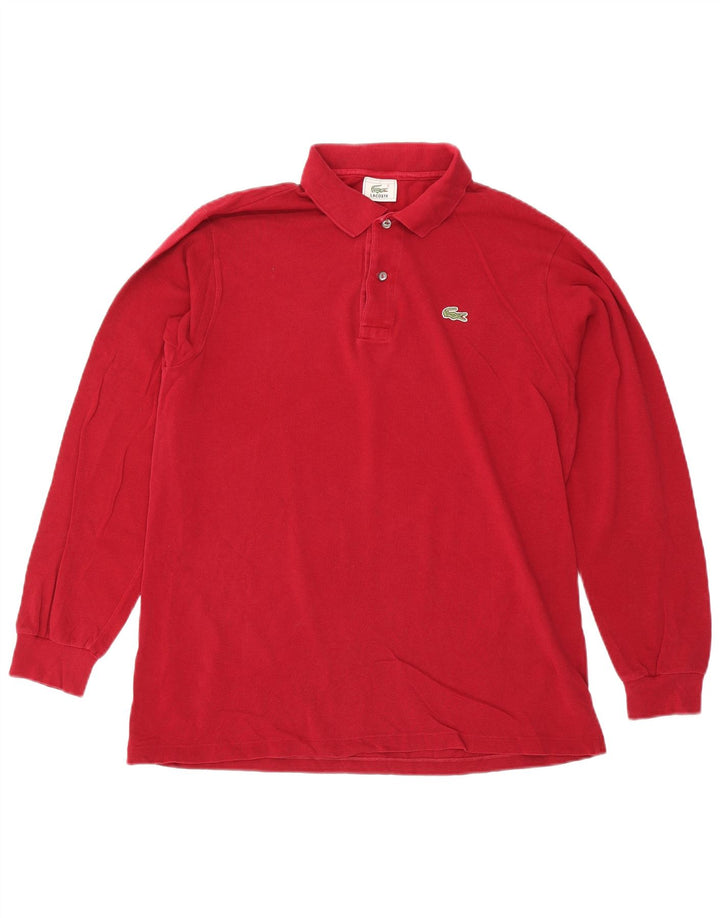 Мужская рубашка-поло с длинным рукавом Lacoste, размер 4, средний красный хлопок, размер 4