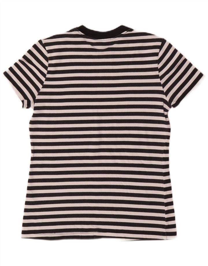 Женская футболка с рисунком NIKE Top UK 10, маленькая хлопковая черная полоска