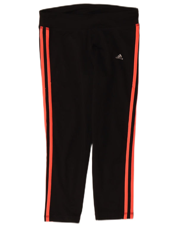 Женские леггинсы-капри Adidas UK 8/10, маленькие черные спортивные из полиэстера