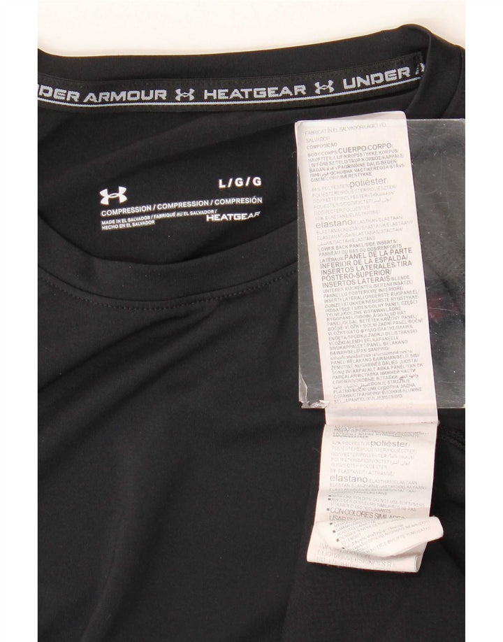 Мужская футболка Under Armour Heat Gear, большой черный полиэстер