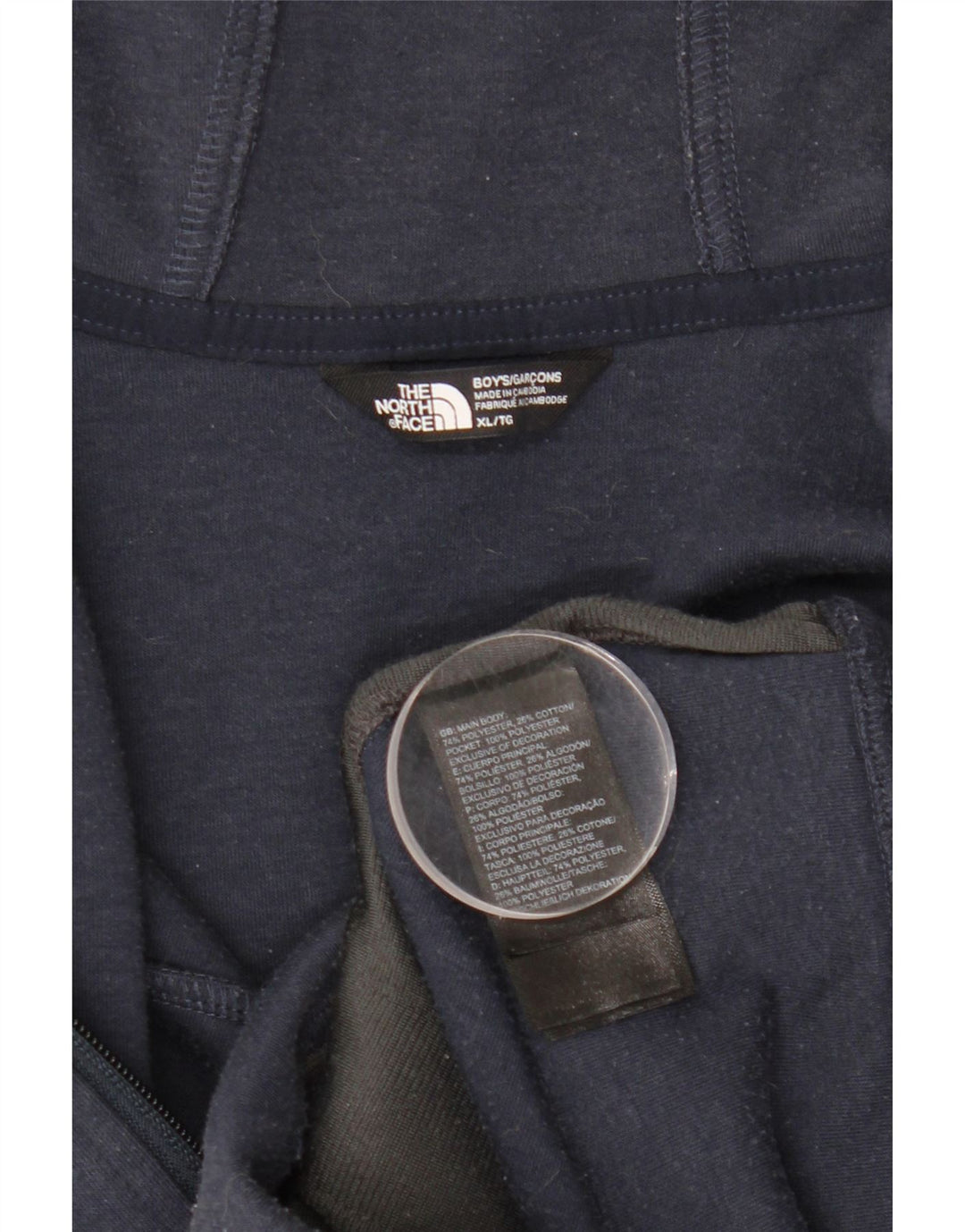 Свитер с капюшоном на молнии для мальчиков THE NORTH FACE, 13–14 лет, XL, темно-синий, полиэстер