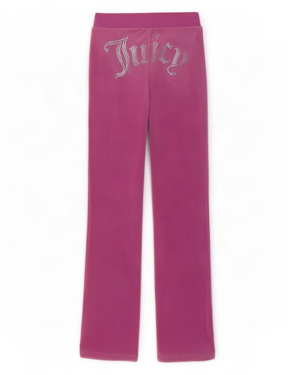 Женские велюровые спортивные брюки с рисунком Juicy Couture UK 4 XS, розовые