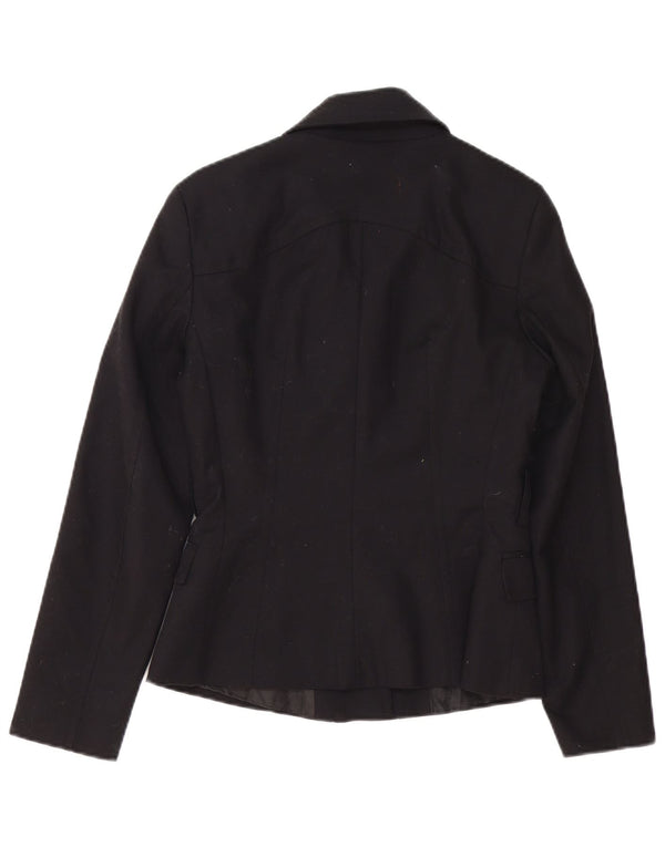 Женский пиджак Zara с молнией во всю длину, Великобритания, 10, маленький, черный, хлопковый