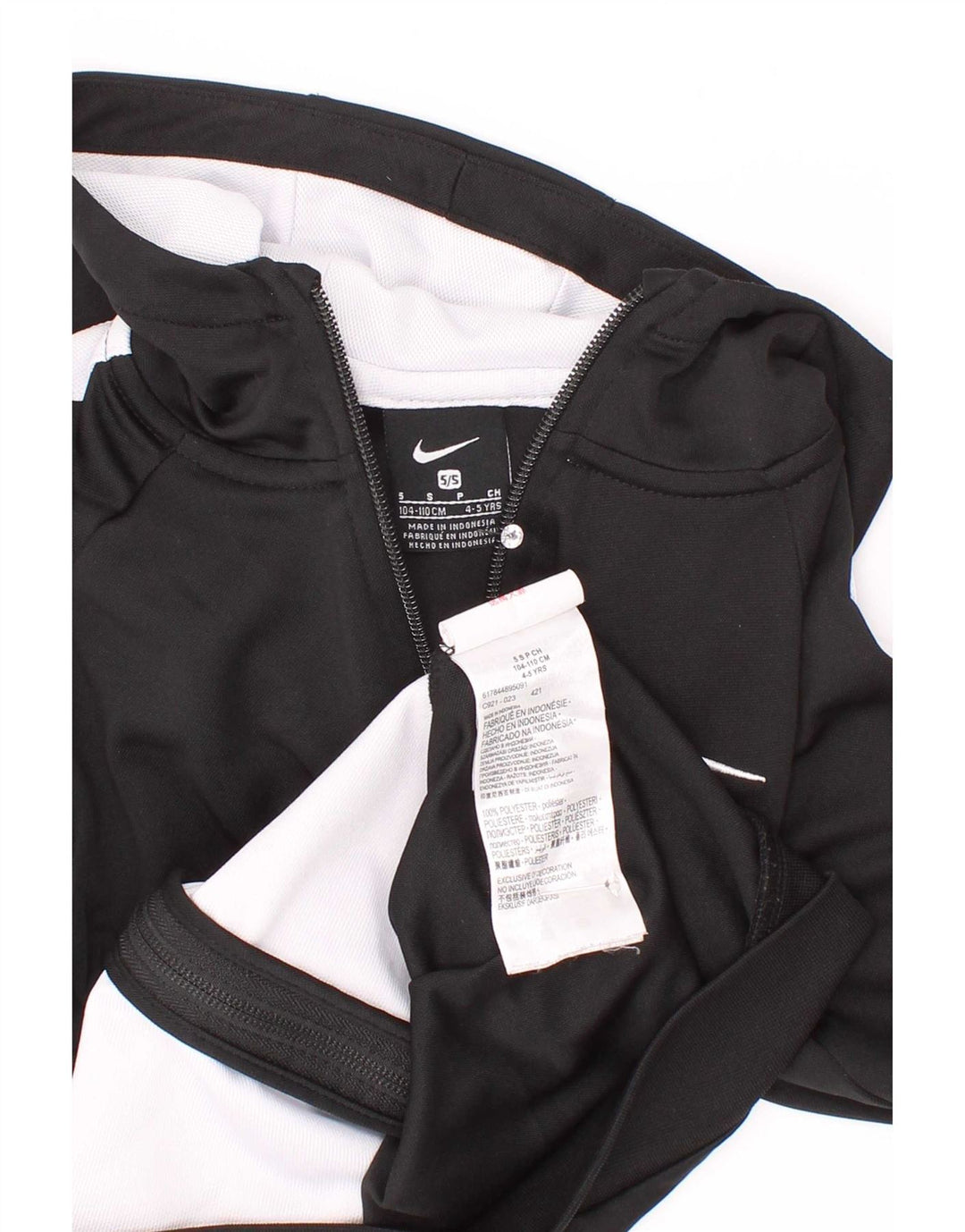 Свитер с капюшоном на молнии для мальчиков Nike, 4–5 лет, маленький черный, полиэстер с цветными блоками
