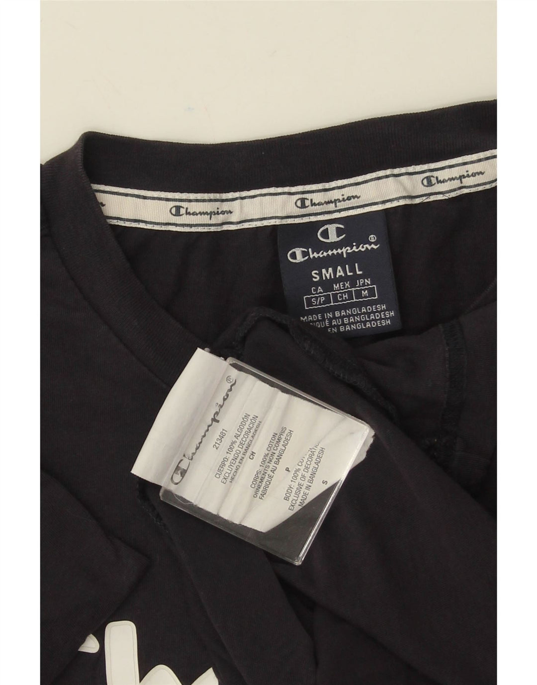 Мужская футболка с рисунком CHAMPION, маленькая, темно-синяя, хлопковая