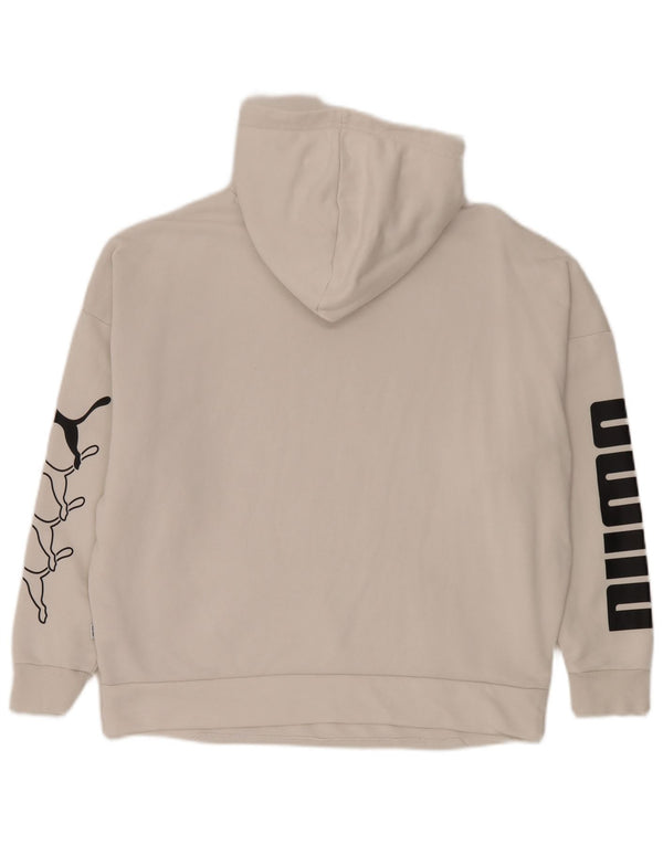 Женский джемпер с капюшоном Puma Oversized с рисунком UK 14, средний белый хлопок