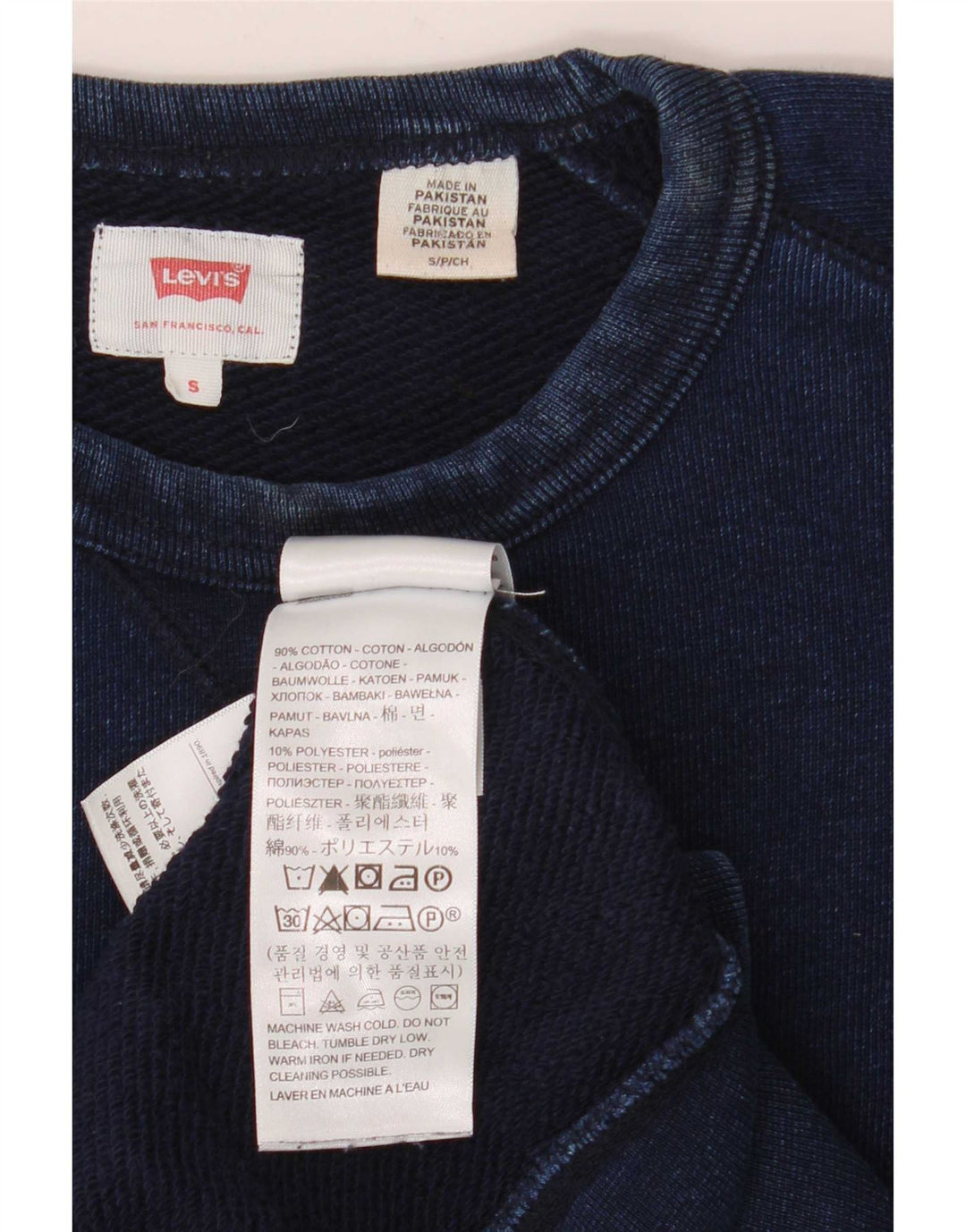 Мужской свитшот Levi's, маленький темно-синий хлопковый джемпер