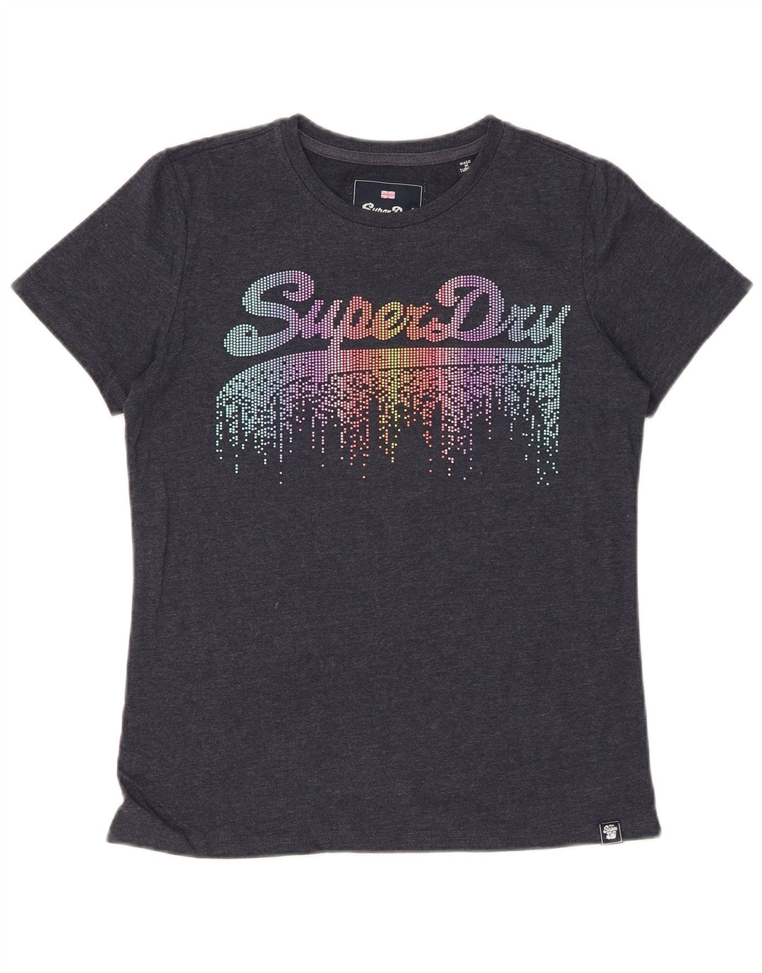 SUPERDRY Женская футболка с рисунком Top UK 10 Small Grey