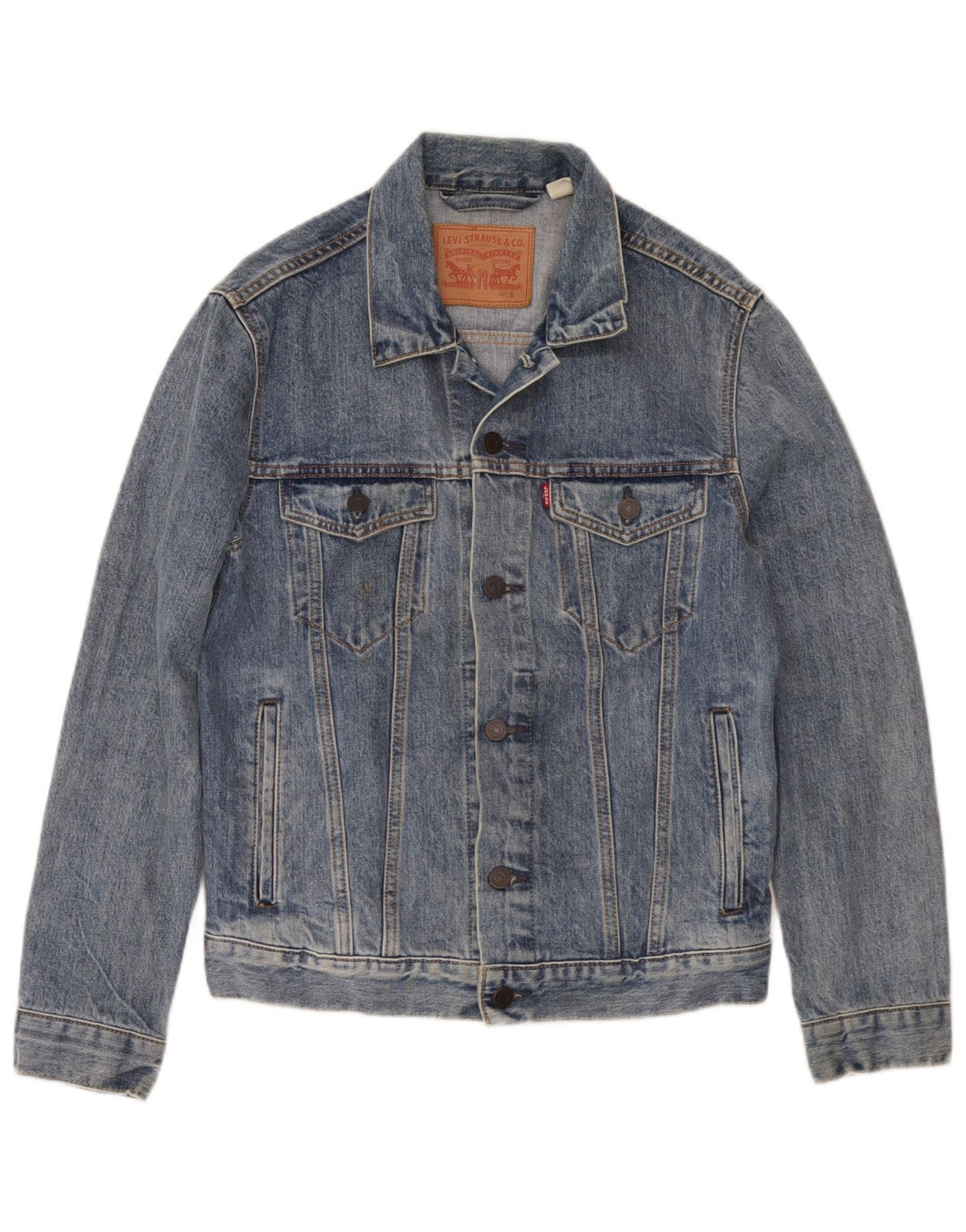 Женская джинсовая куртка Levi's UK 10, маленькая, синяя, хлопок