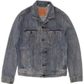 Женская джинсовая куртка Levi's UK 10, маленькая, синяя, хлопок