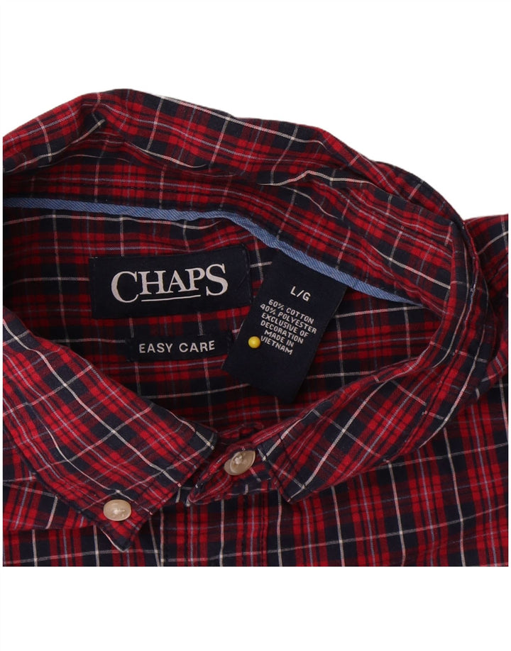 Мужская рубашка Chaps, легкая в уходе, большая красная клетка, хлопковая