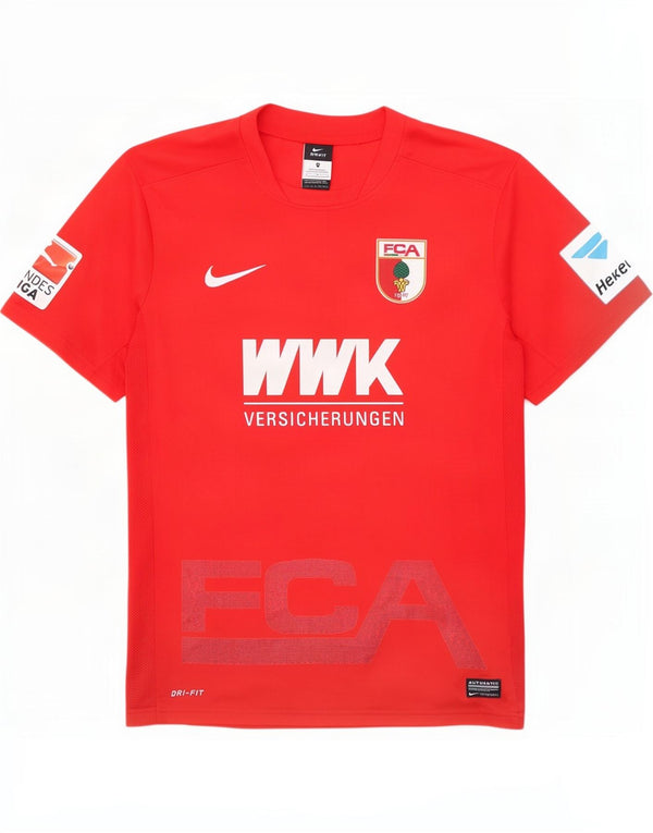 Nike Mens FC Augsburg Футболка с рисунком Верх среднего красного цвета из полиэстера