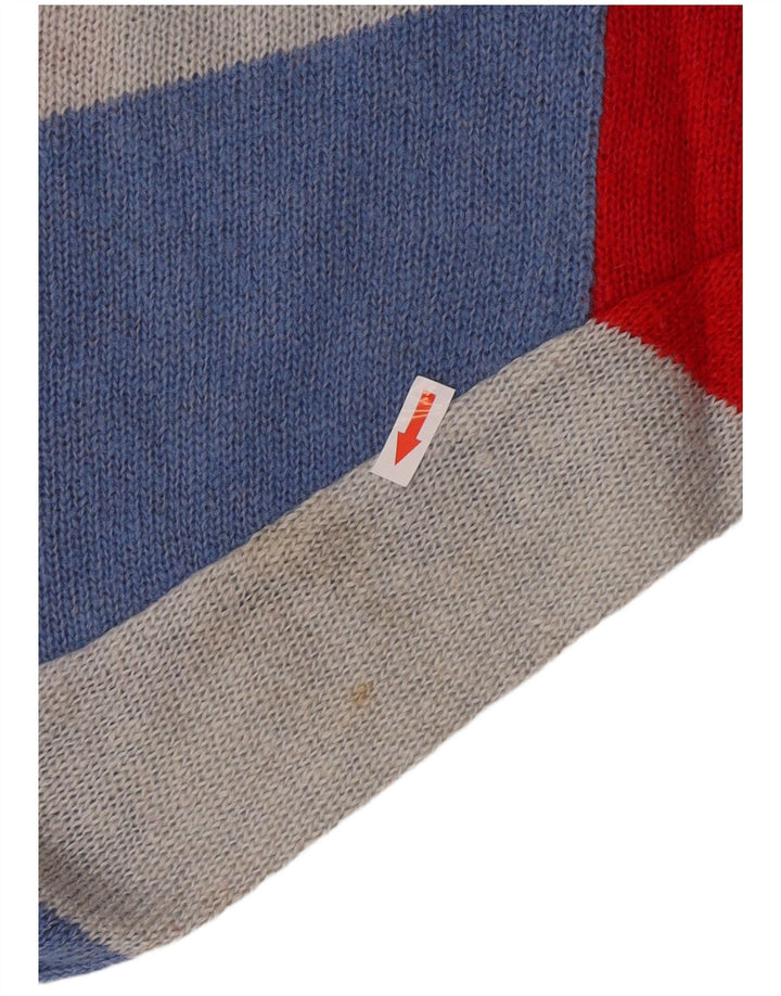 Винтажный мужской свитер с круглым вырезом, маленький разноцветный аргайл/ромб