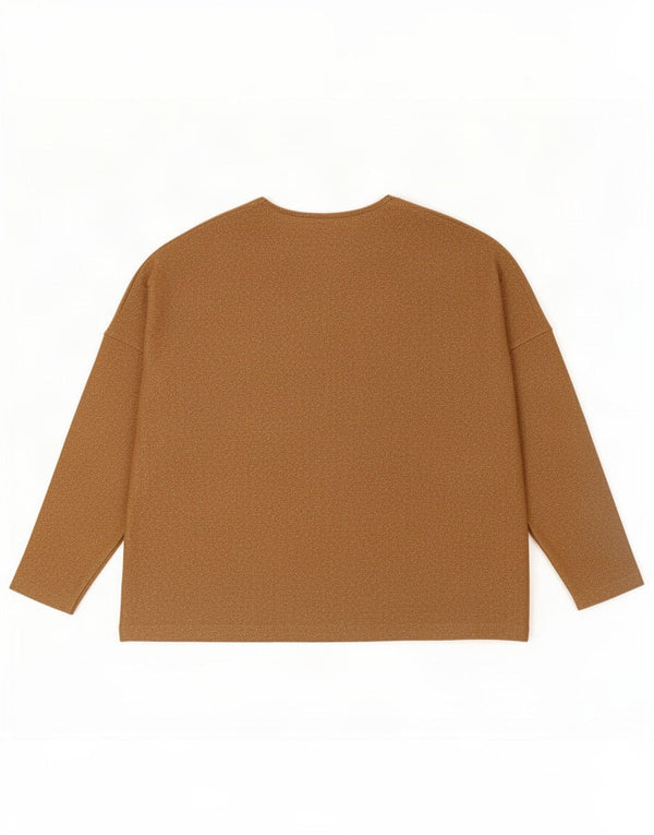 Женский топ оверсайз Zara с рукавом 3/4 UK 14, средний коричневый цвет с крапинками, металлик
