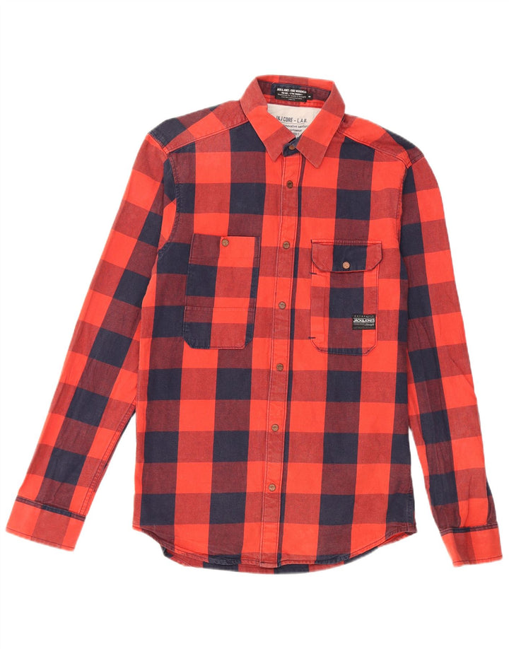 Мужская фланелевая рубашка JACK & JONES, маленькая красная клетка, хлопок