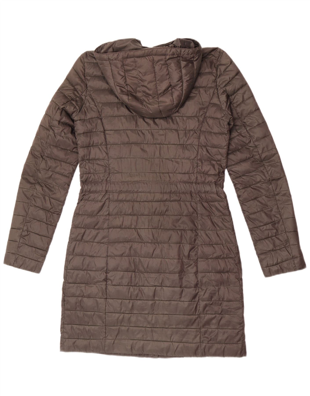 Женское стеганое пальто с капюшоном Massimo Dutti UK 10, маленький цвет хаки, полиэстер
