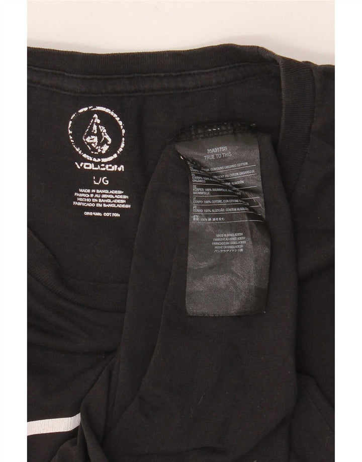 Volcom Мужская футболка с рисунком, большой черный хлопок