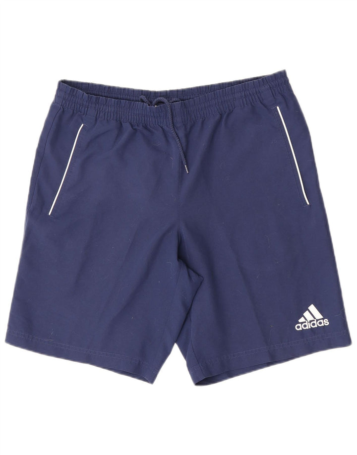 Мужские спортивные шорты Adidas среднего размера, темно-синие, полиэстер