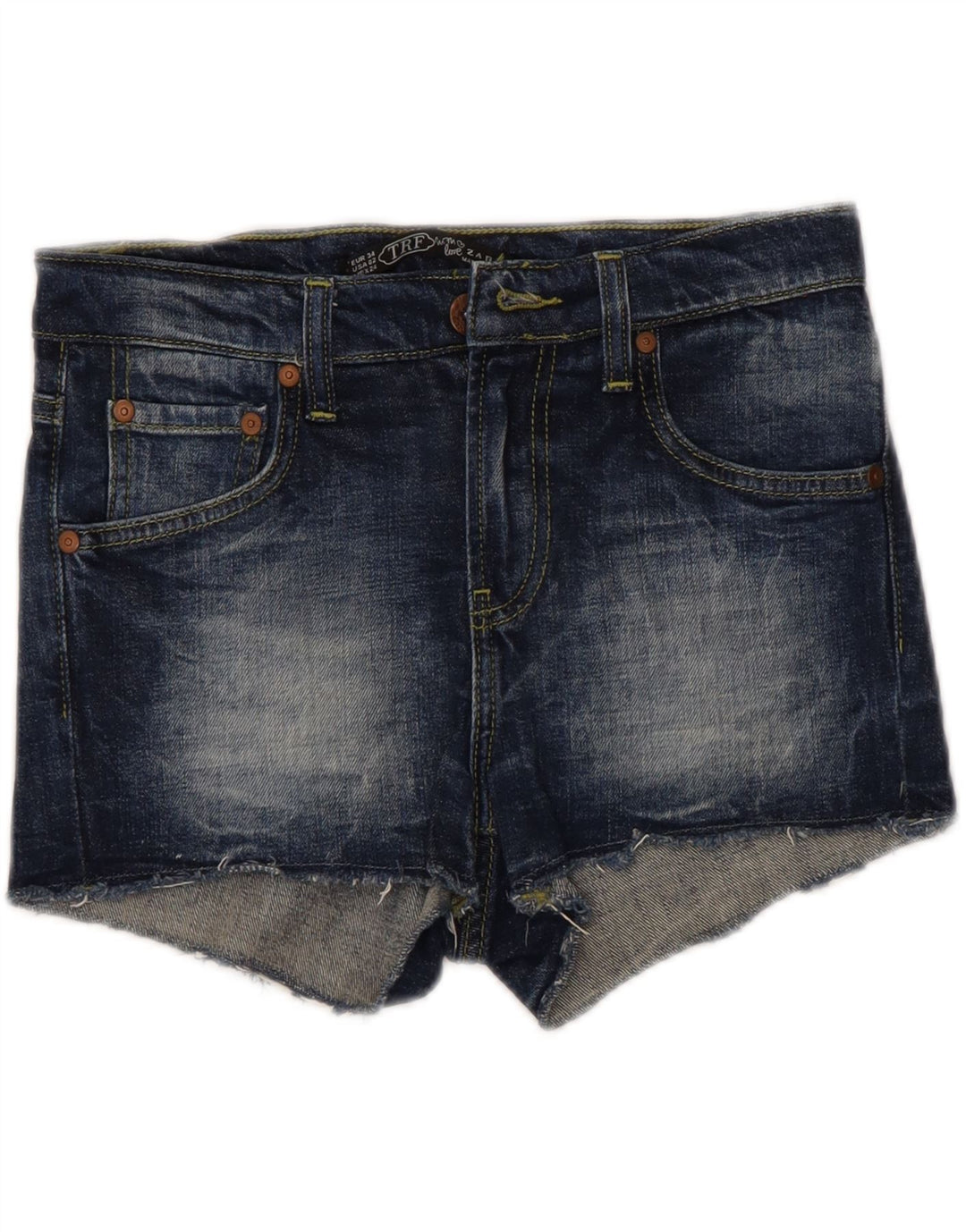 ZARA Womens Denim Shorts EU 34 2XS W24 Blue