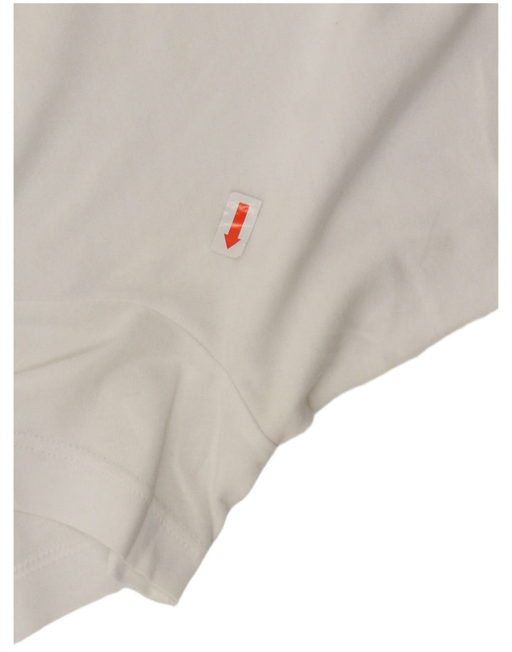 JACK WOLFSKIN Женская футболка с рисунком Топ UK 10/12 Средний Белый Хлопок