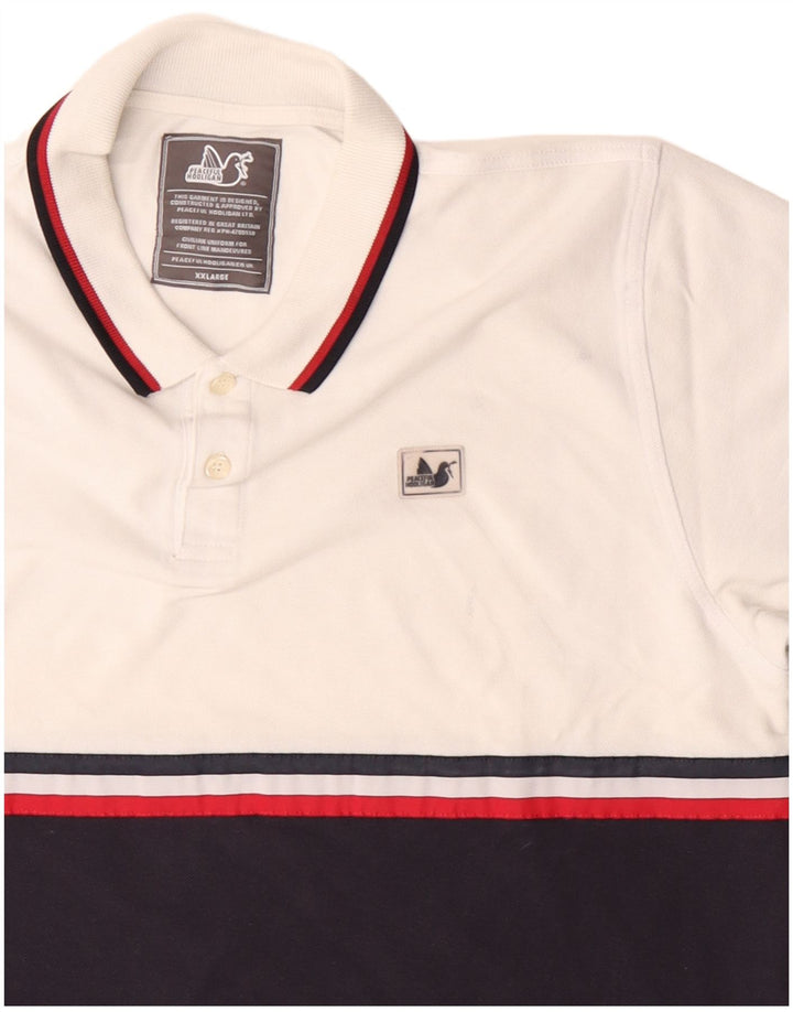 Мужская рубашка-поло PEACEFUL HOOLIGAN 2XL, черный хлопок с цветными блоками