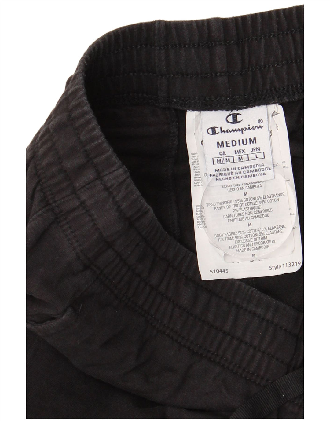 Женские спортивные брюки с рисунком CHAMPION, брюки для бега, Великобритания 14, средний черный