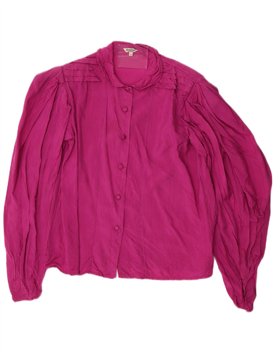 Винтажная женская блузка-рубашка с длинным рукавом IT 44 Средний Розовый