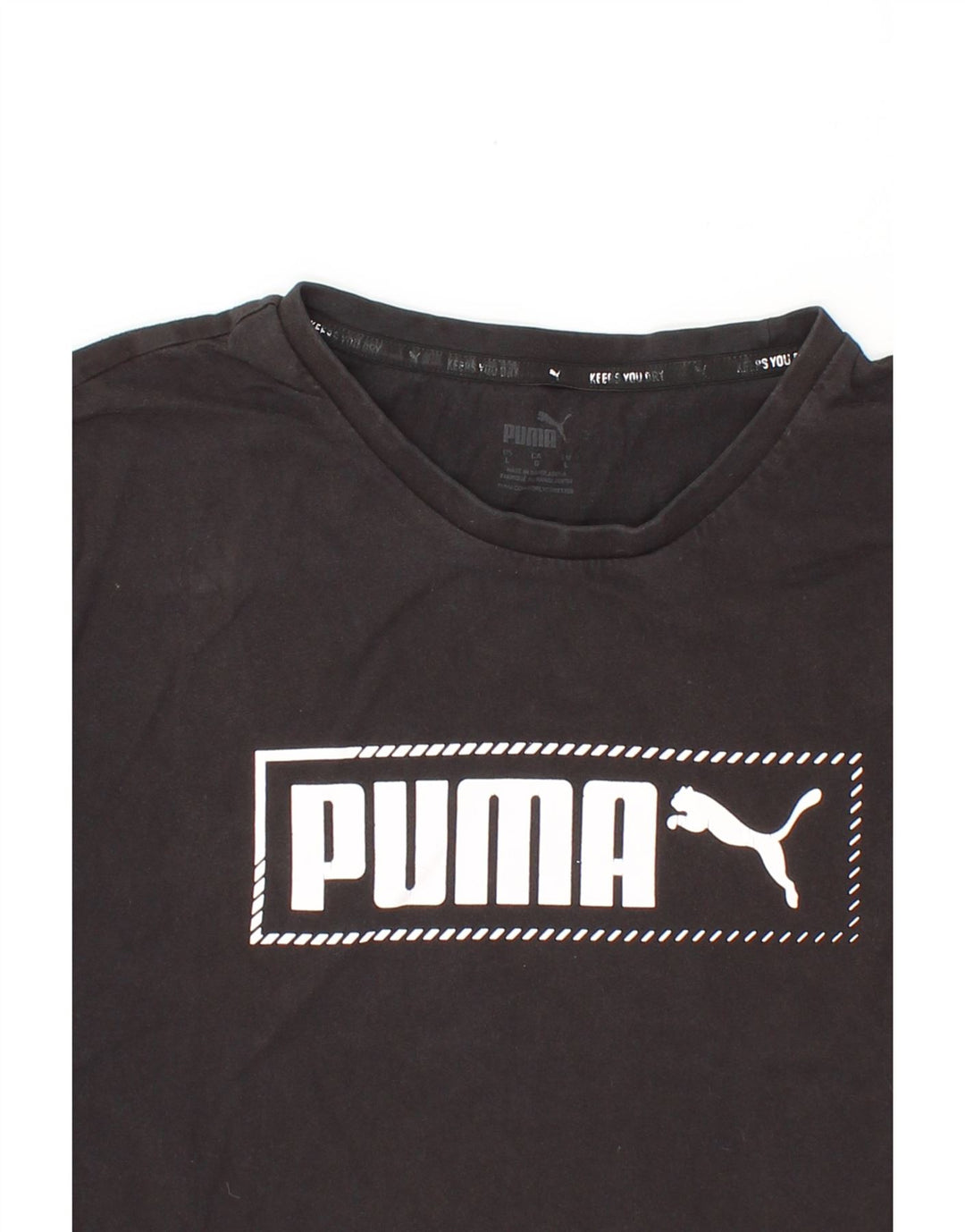 PUMA Mens Graphic T-Shirt Top Large Black Cotton Vintage Puma and Second-Hand Puma from Messina Hembry 