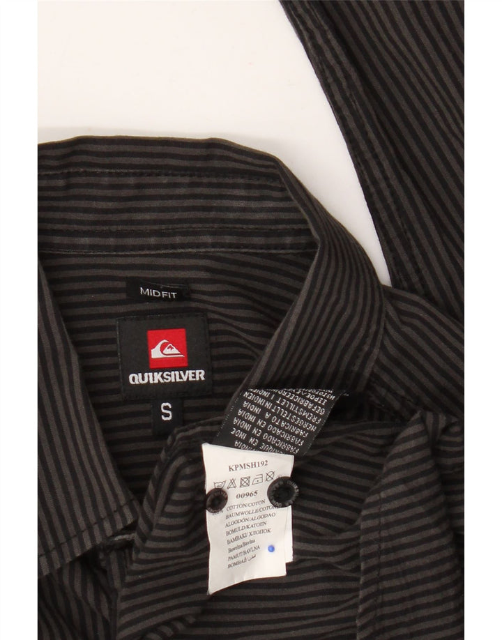 Мужская рубашка средней посадки Quiksilver, хлопковая серая полоска маленького размера