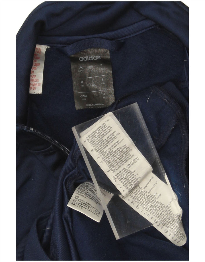 ADIDAS Boys Climalite Tracksuit Top Jacket 9-10 Years Navy Blue Polyester