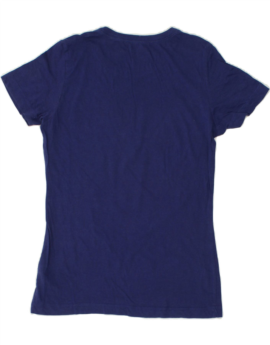 NIKE Womens Slim Fit Graphic T-Shirt Top UK 12 Medium Blue Cotton | Vintage Nike | Thrift | Second-Hand Nike | Used Clothing | Messina Hembry 