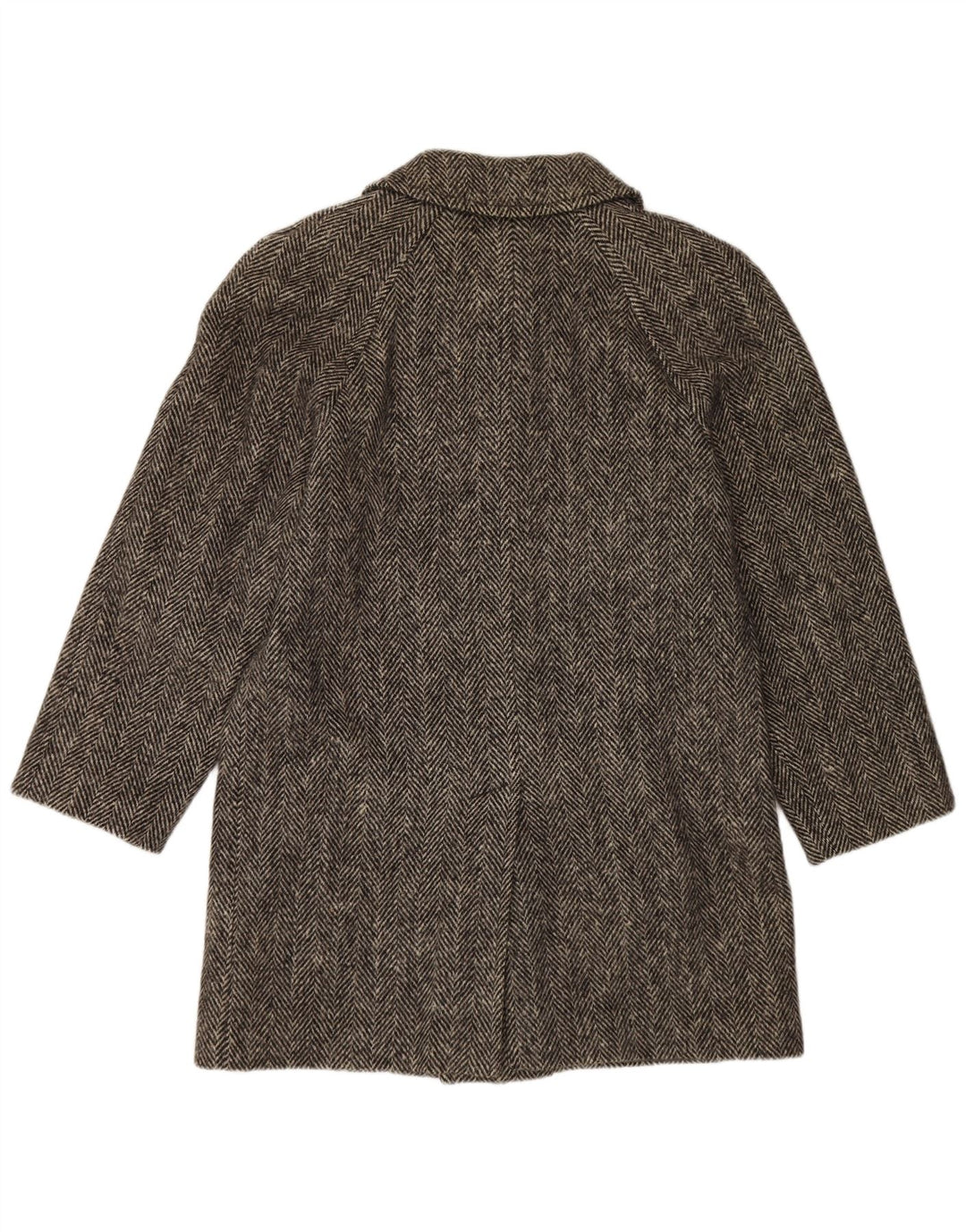 Мужское пальто BLUE DEVIL UK 38, шерсть среднего серого цвета с узором «елочка»