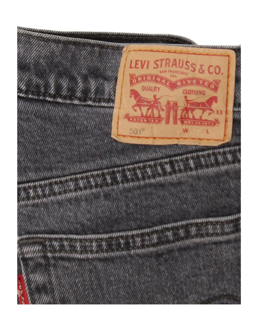 Женские прямые джинсы LEVI'S 501 W28 L26, черный хлопок