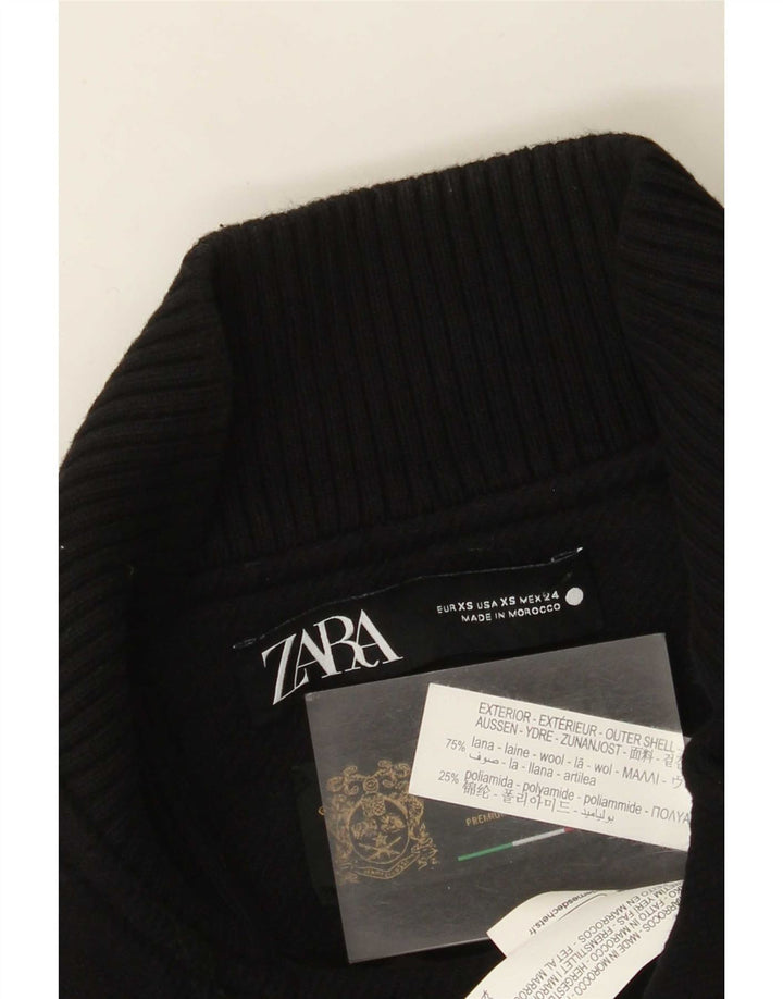 Женская косуха Zara UK 6 XS, черная шерсть