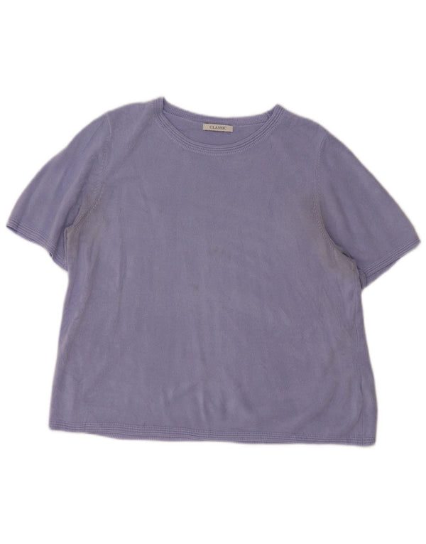 Женский джемпер с круглым вырезом Marks & Spencer UK 18 XL Фиолетовый