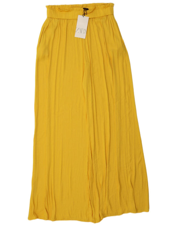 Женские повседневные брюки-кюлоты с высокой талией Zara, маленькие W27 L31, желтые