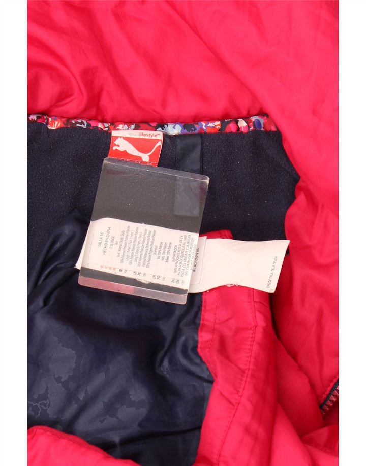 Пуховик Puma для девочек 15-16 лет, розовый полиэстер