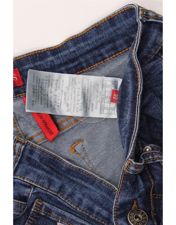 Женские прямые узкие джинсы Guess W30 L28, синие, хлопок