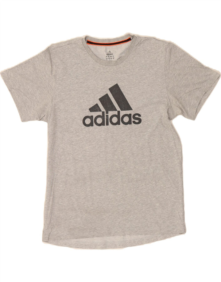 ADIDAS Mens Climalite Graphic T-Shirt Top Medium Grey Vintage Adidas and Second-Hand Adidas from Messina Hembry 