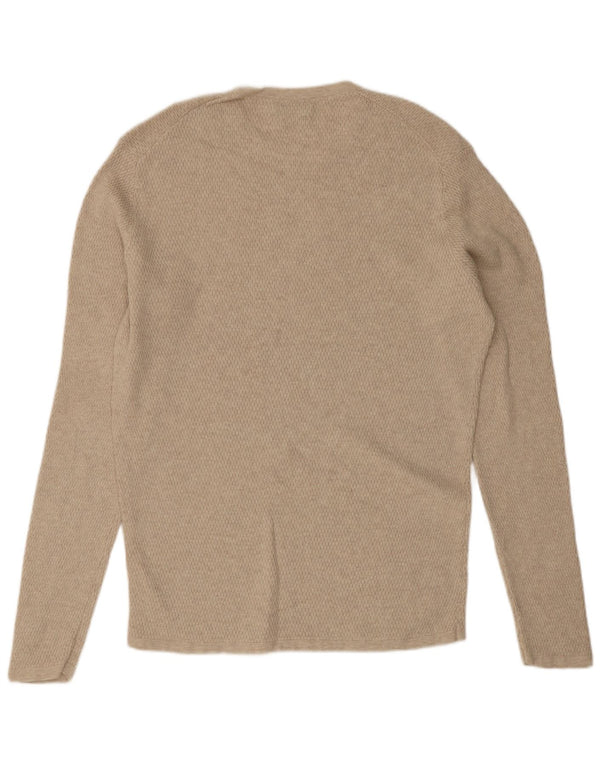 Мужской джемпер с круглым вырезом Massimo Dutti, средний бежевый, хлопок