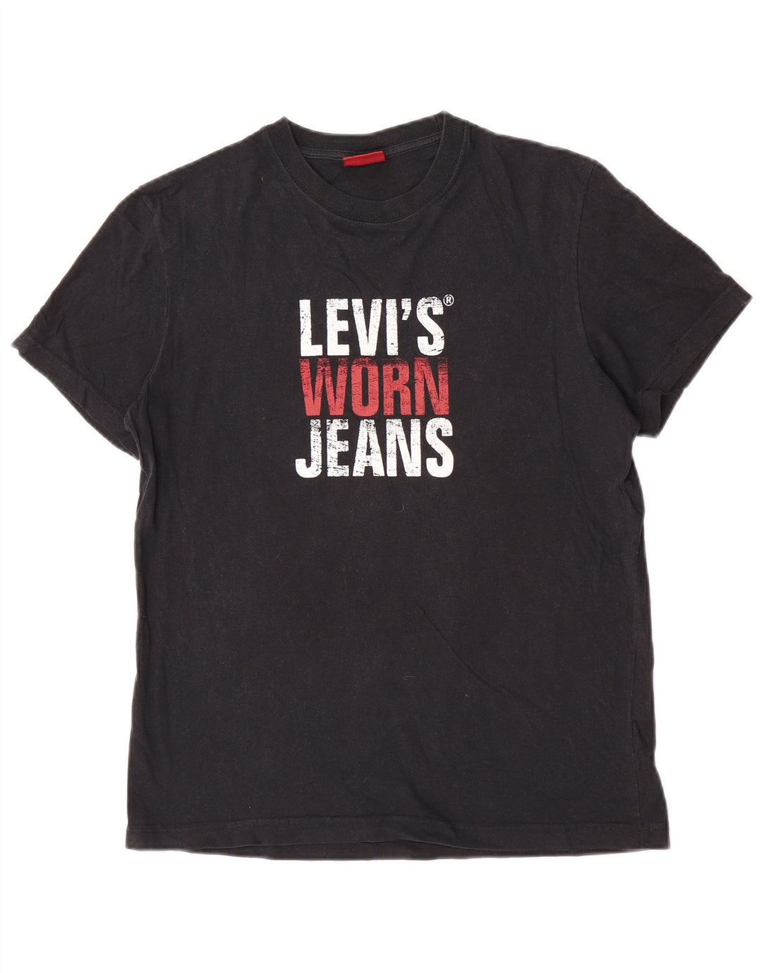 Мужская футболка с рисунком Levi's, верх среднего размера, черный хлопок, хлопок