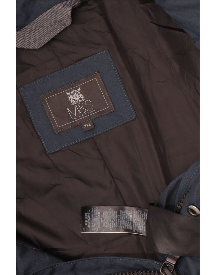 Мужская универсальная куртка с капюшоном Marks & Spencer UK 44 2XL Темно-синий полиэстер