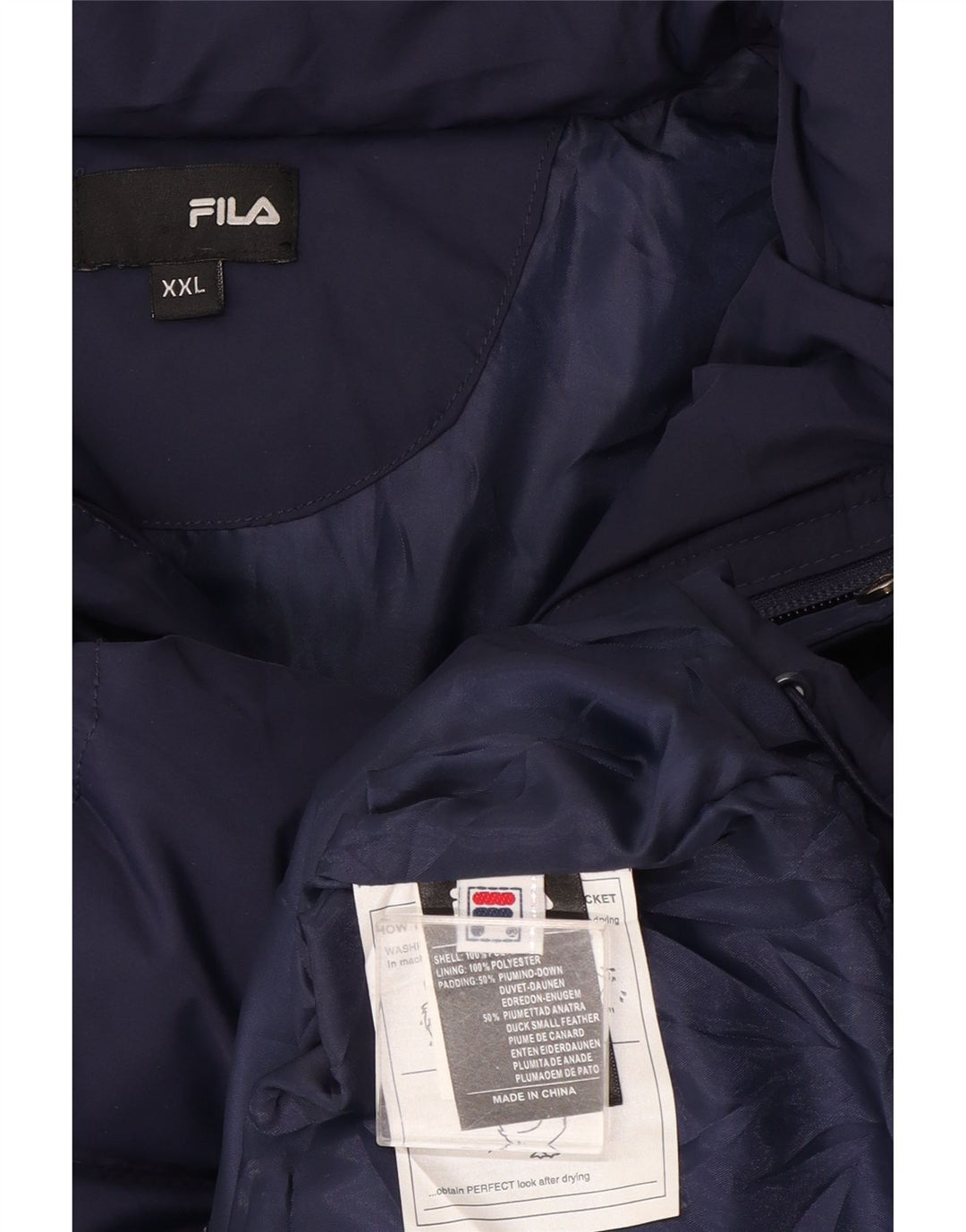 Мужская стеганая куртка Fila UK 44 2XL Темно-синий полиэстер