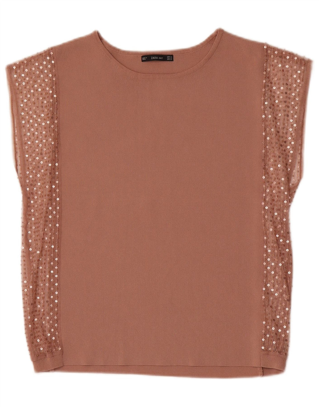 Женская блузка Zara Top UK 14, средний бежевый