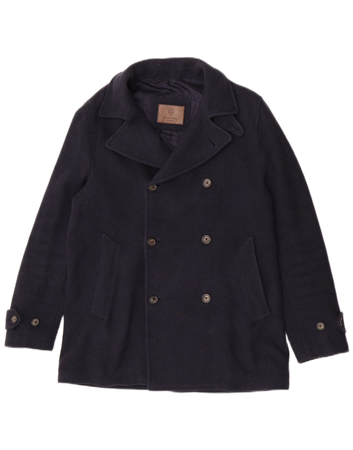 Мужское бушлат Massimo Dutti UK 38, средний темно-синий, шерсть