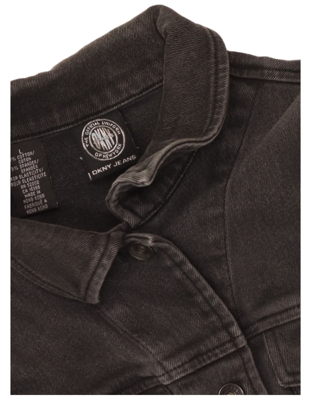 Женская укороченная джинсовая куртка Dkny UK 14, большой серый хлопок