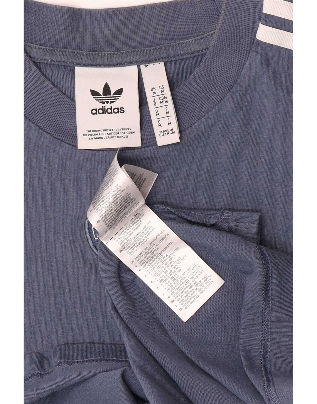 Мужская футболка Adidas с коротким рукавом и обычным рисунком, средний синий хлопок